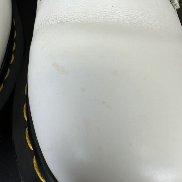 Dr Martens 1460 White‎ Smooth Leather Lace Up Combat Boots 8 Eye Size US 8 - Picture 4 of 11